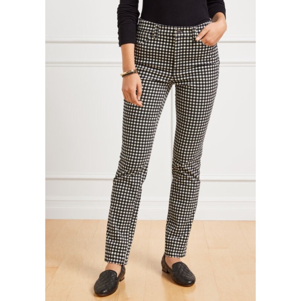 TABLOTS Stretch Corduroy Straight Leg Pants Size 14 NEW Buffalo Plaid Casual